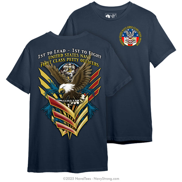 トップス deres first class T shirt NAVY First to Fight