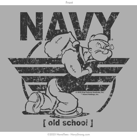 "Old School Popeye" Long Sleeve Tee | Grey