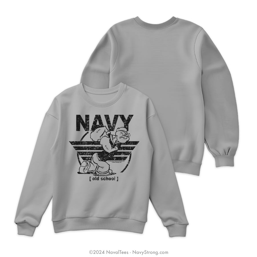 Popeye "Old School" Crewneck Sweatshirt | Grey