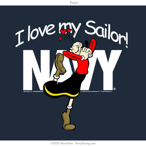 "Olive Oyl - Love My Sailor" Long Sleeve Tee | Navy