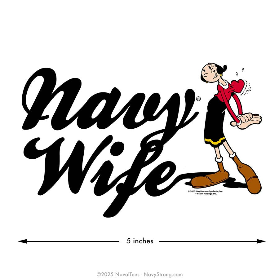 "Olive Oyl - Navy Wife" | 5.5 inch Vinyl Decal
