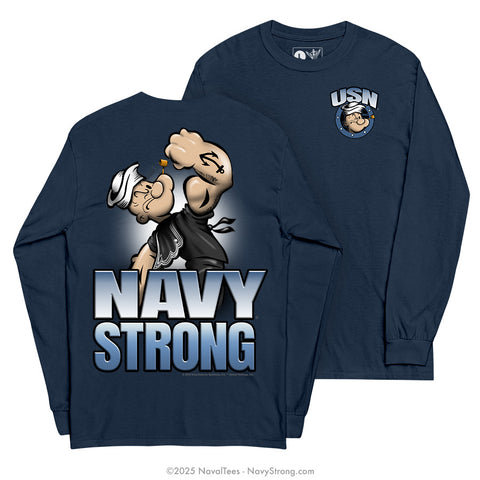 "Popeye Cracker Jack" Long Sleeve Tee | Navy