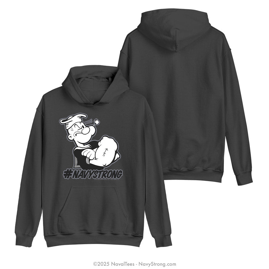 "Popeye Hashtag" Hooded Sweatshirt | Black