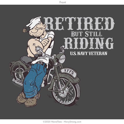 "Popeye Veteran Rider" Hooded Sweatshirt | Charcoal
