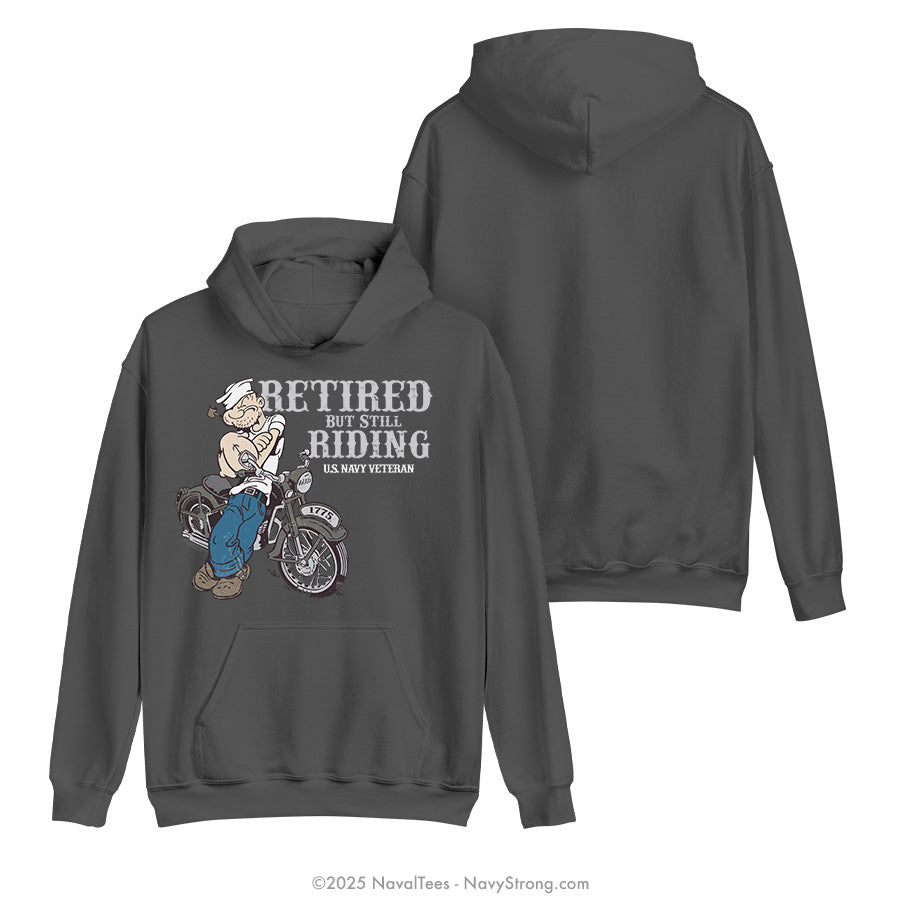 "Popeye Veteran Rider" Hooded Sweatshirt | Charcoal