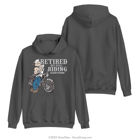 "Popeye Veteran Rider" Hooded Sweatshirt | Charcoal