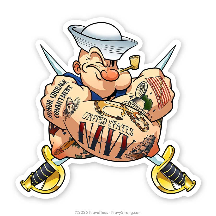 "Tattooed Popeye" | 4 inch Vinyl Decal