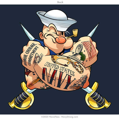 "Tattooed Popeye" Tee | Navy