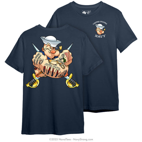 "Tattooed Popeye" Tee | Navy