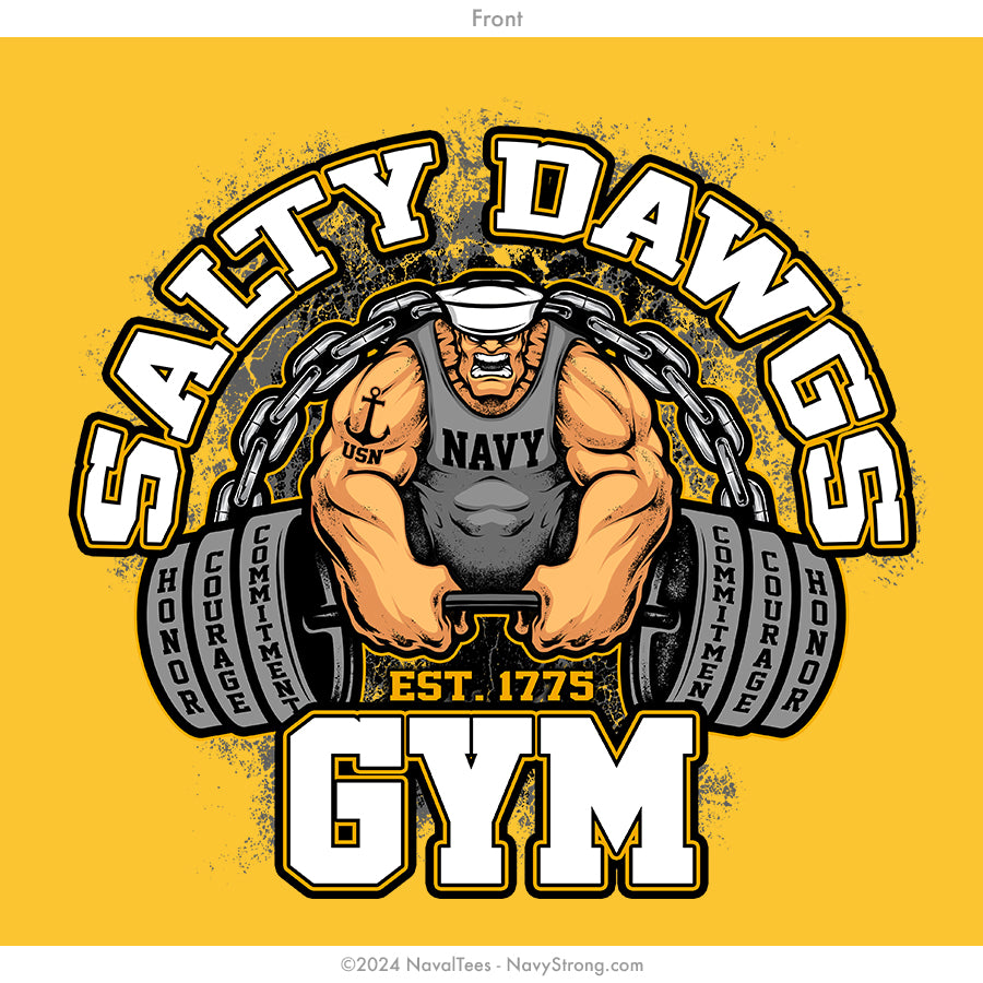 "Salty Dawg Gym" Crewneck Sweatshirt | Gold