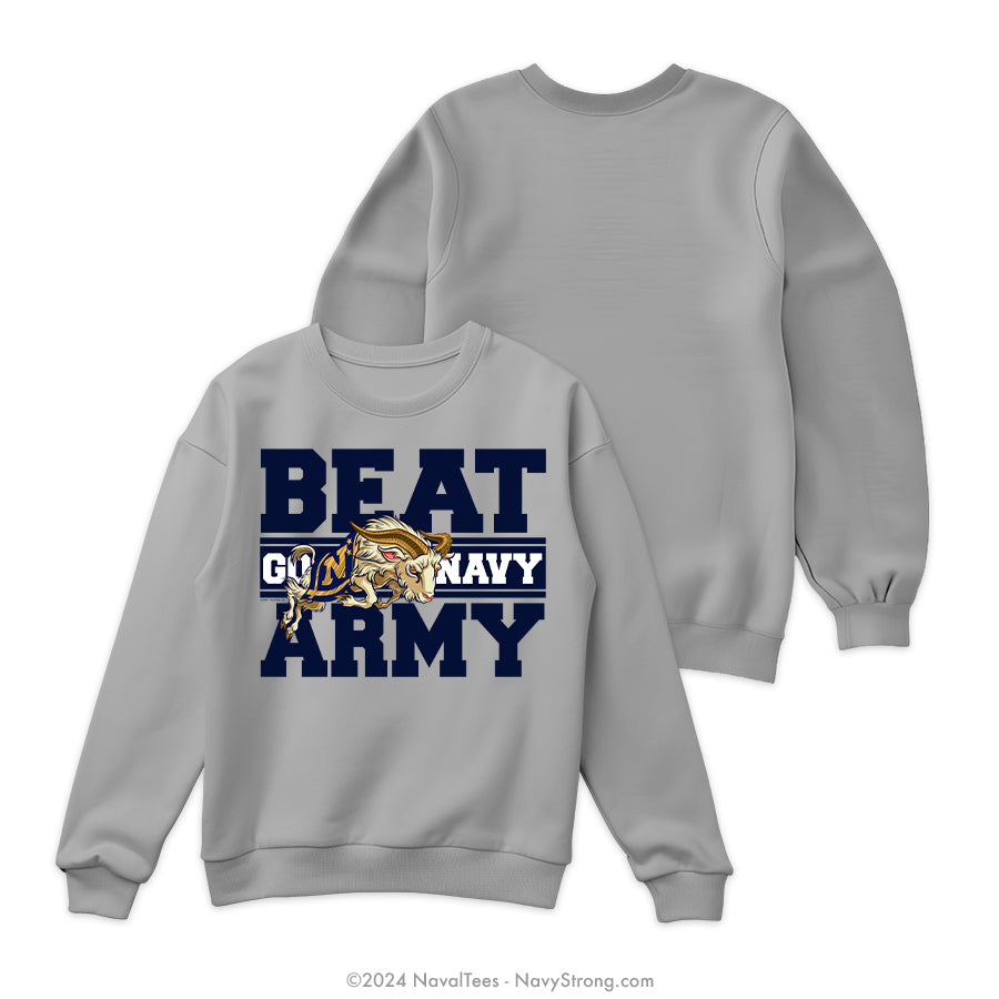 "Go Navy, Beat Army" Crewneck Sweatshirt | Grey