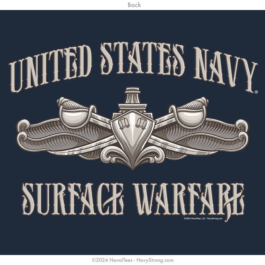 "Enlisted Surface Warfare" Zippered Hoodie | Navy