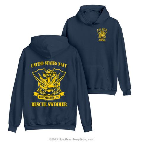 "Rescue Swimmer" Hooded Sweatshirt | Navy
