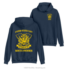 "Rescue Swimmer" Hooded Sweatshirt | Navy