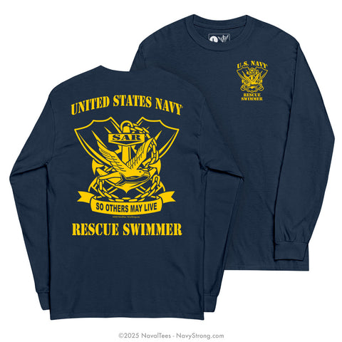 "Rescue Swimmer" Long Sleeve Tee | Navy