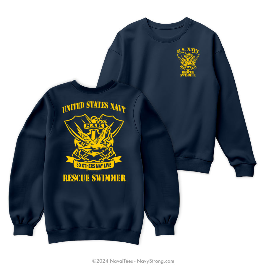 "Rescue Swimmer" Crewneck Sweatshirt | Navy