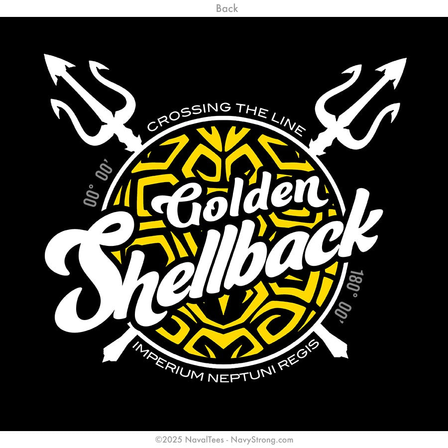 "Golden Shellback" Zippered Hoodie | Black