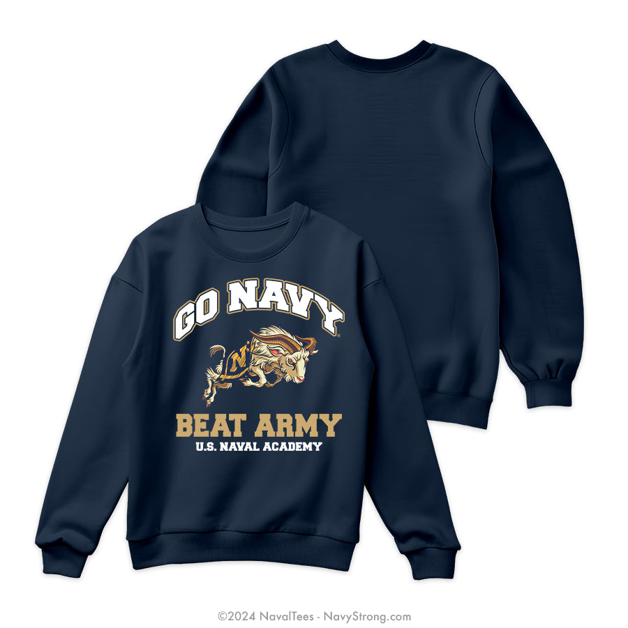 "Go Navy Goat" Crewneck Sweatshirt | Navy