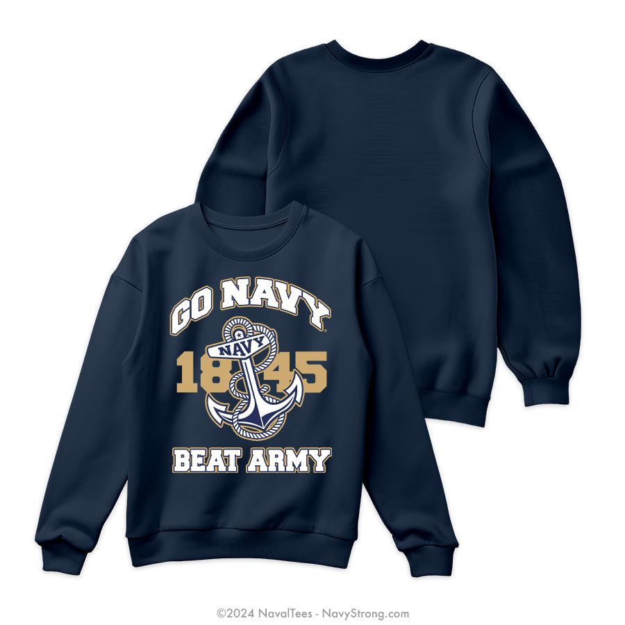 "Go Navy Anchor" Crewneck Sweatshirt | Navy