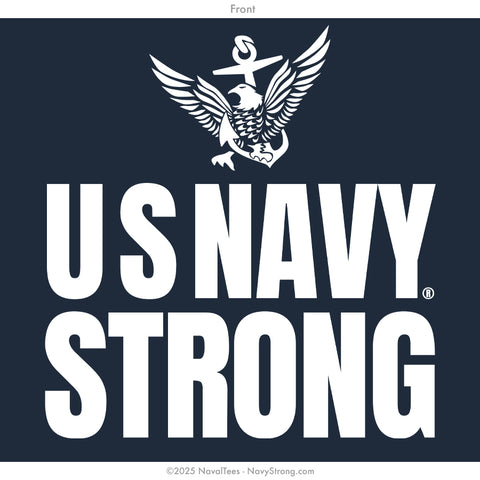 "Bold White Text" Long Sleeve Tee | Navy