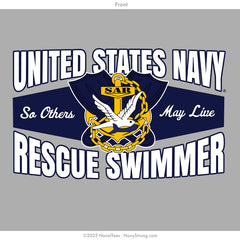 "USN Rescue Swimmer" Hooded Sweatshirt | Grey
