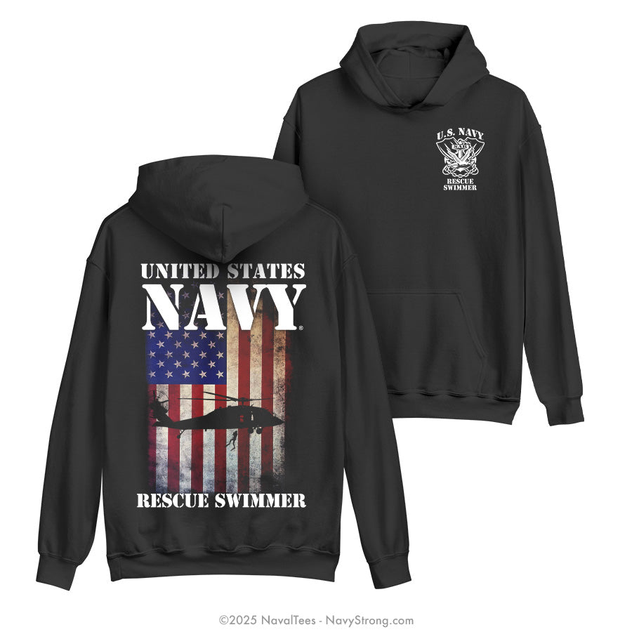 "American Flag SAR" Hooded Sweatshirt | Black