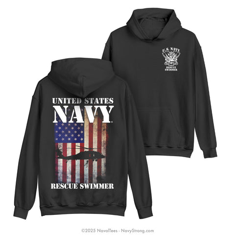 "American Flag SAR" Hooded Sweatshirt | Black