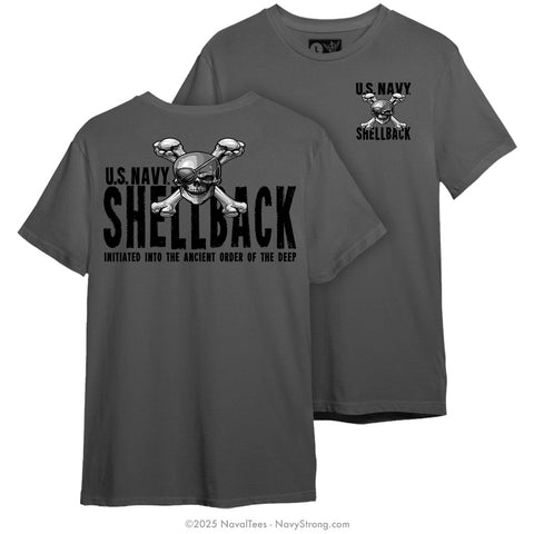 "Shellback Skull & Crossbones" Tee | Charcoal