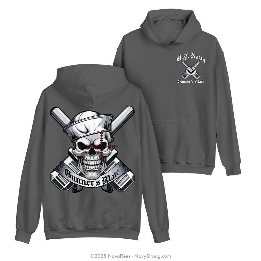 "Gunner Skull" Hooded Sweatshirt | Charcoal