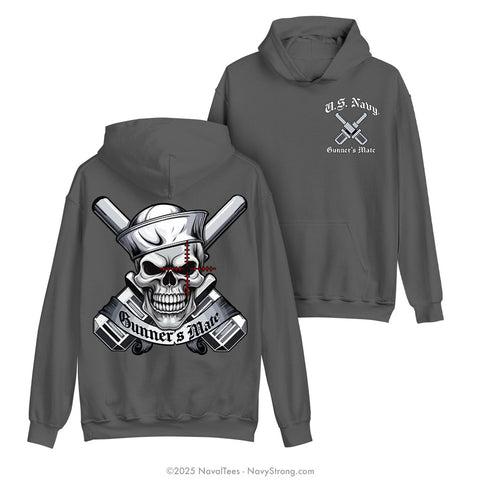 "Gunner Skull" Hooded Sweatshirt | Charcoal