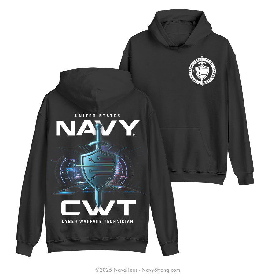 "Cyber Warfare Technician" Hooded Sweatshirt | Black