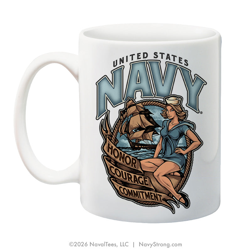 "USN Pinup" | 15 oz Coffee Mug