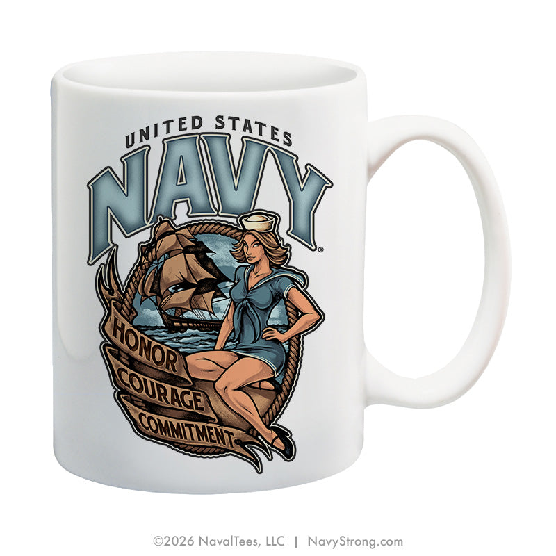 "USN Pinup" | 15 oz Coffee Mug