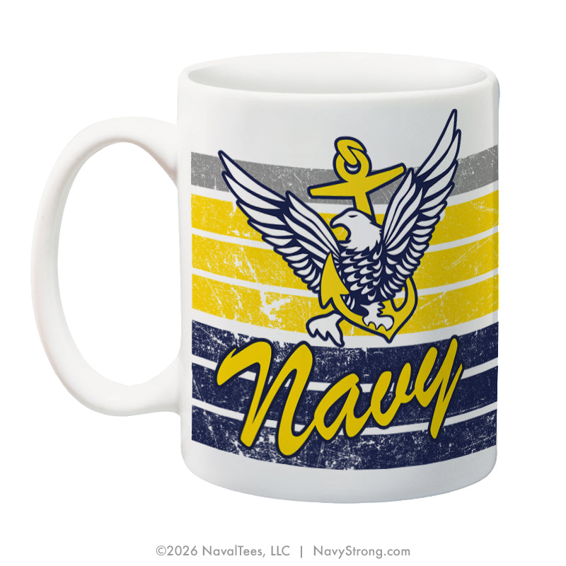 "Distressed Stripes" | 15 oz Coffee Mug