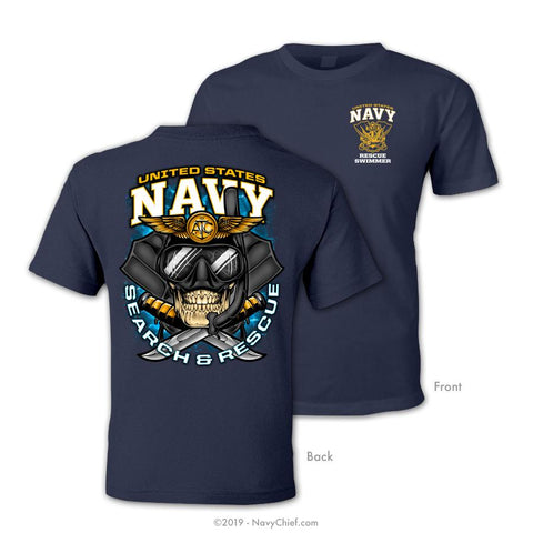 U.S. Navy Rescue Swimmer T-Shirt, Navy Blue - NavyChief.com - Navy Pride, Chief Pride.
