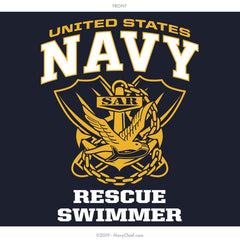 U.S. Navy Rescue Swimmer T-Shirt, Navy Blue - NavyChief.com - Navy Pride, Chief Pride.