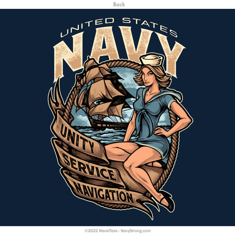 "U.S.N. Pinup" Tee | Navy