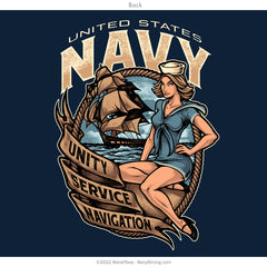 "U.S.N. Pinup" Tee - Navy