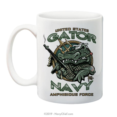 "U.S. Gator Navy Amphibious Force" - 15 oz Coffee Mug - NavyChief.com - Navy Pride, Chief Pride.