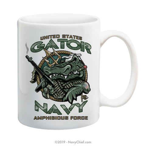 "U.S. Gator Navy Amphibious Force" - 15 oz Coffee Mug - NavyChief.com - Navy Pride, Chief Pride.
