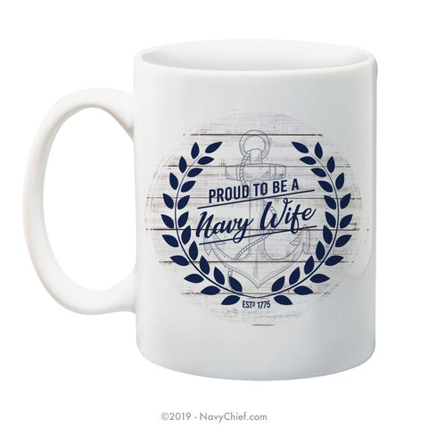 "Navy Wife" Farmhouse - 15 oz Coffee Mug - NavyChief.com - Navy Pride, Chief Pride.
