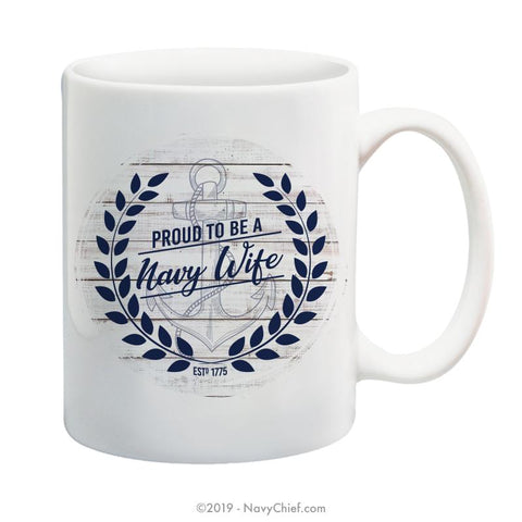 "Navy Wife" Farmhouse - 15 oz Coffee Mug - NavyChief.com - Navy Pride, Chief Pride.