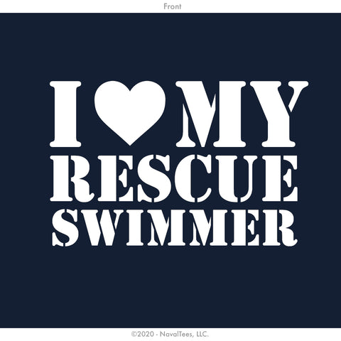 "Love My Rescue Swimmer" Ladies Tee - Navy