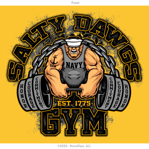 "Salty Dawgs Gym" Tee - Gold