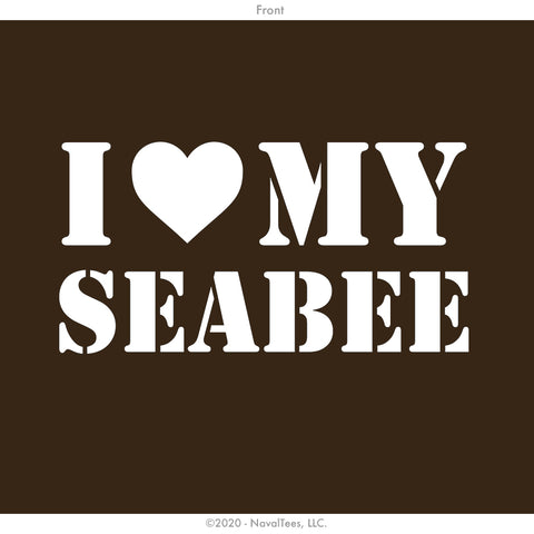 "Love My Seabee" Ladies Tee - Brown