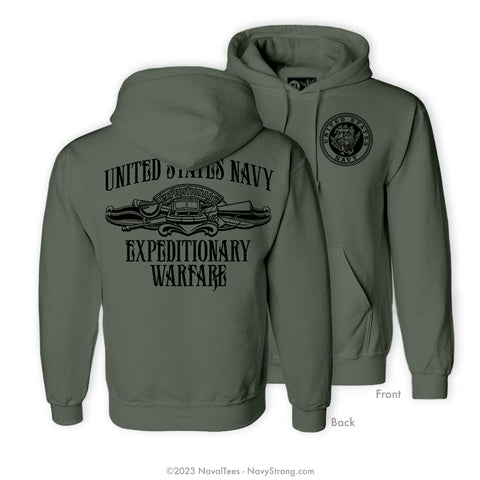 "Enlisted Expeditionary Warfare" Hooded Sweatshirt - Mil Green