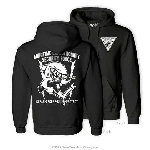 "Maritime Expeditionary Security Force" Hooded Sweatshirt - Black