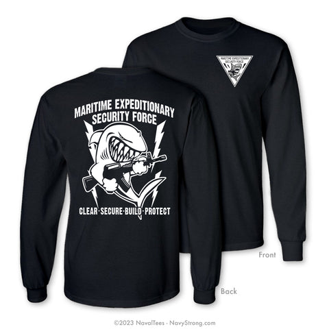"Maritime Expeditionary Security Force" Long Sleeve Tee - Black