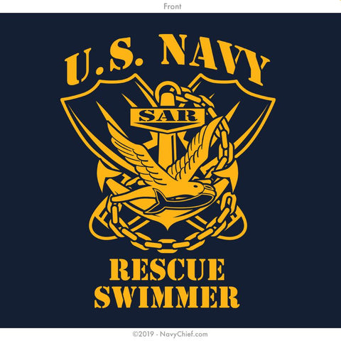 "Rescue Swimmer" Long Sleeve Tee, Navy - NavyChief.com - Navy Pride, Chief Pride.