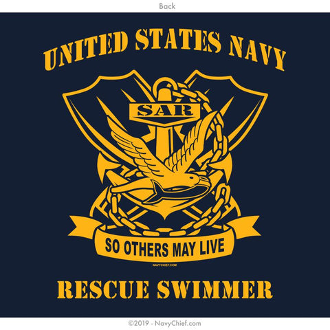 "Rescue Swimmer" Zippered Hooded Sweatshirt, Navy - NavyChief.com - Navy Pride, Chief Pride.